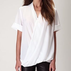 White chiffon surplice top BNWT size large